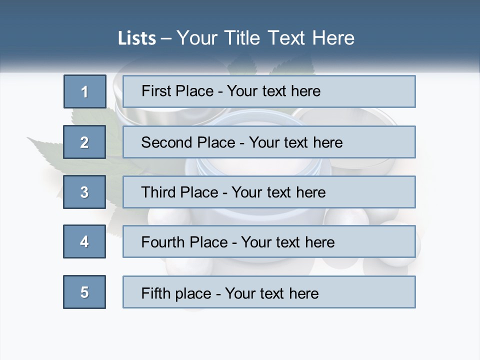 A Group Of Containers With Green Leaves On Top Of Them PowerPoint Template
