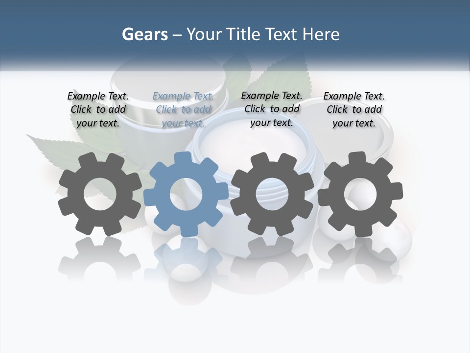 A Group Of Containers With Green Leaves On Top Of Them PowerPoint Template