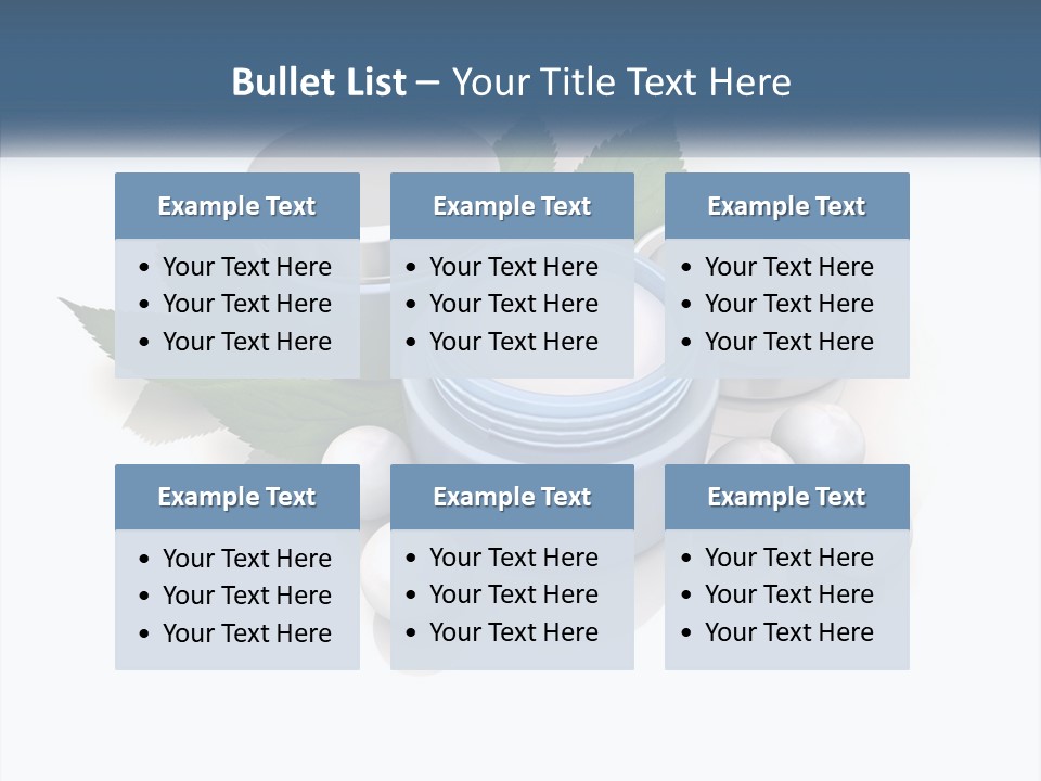 A Group Of Containers With Green Leaves On Top Of Them PowerPoint Template