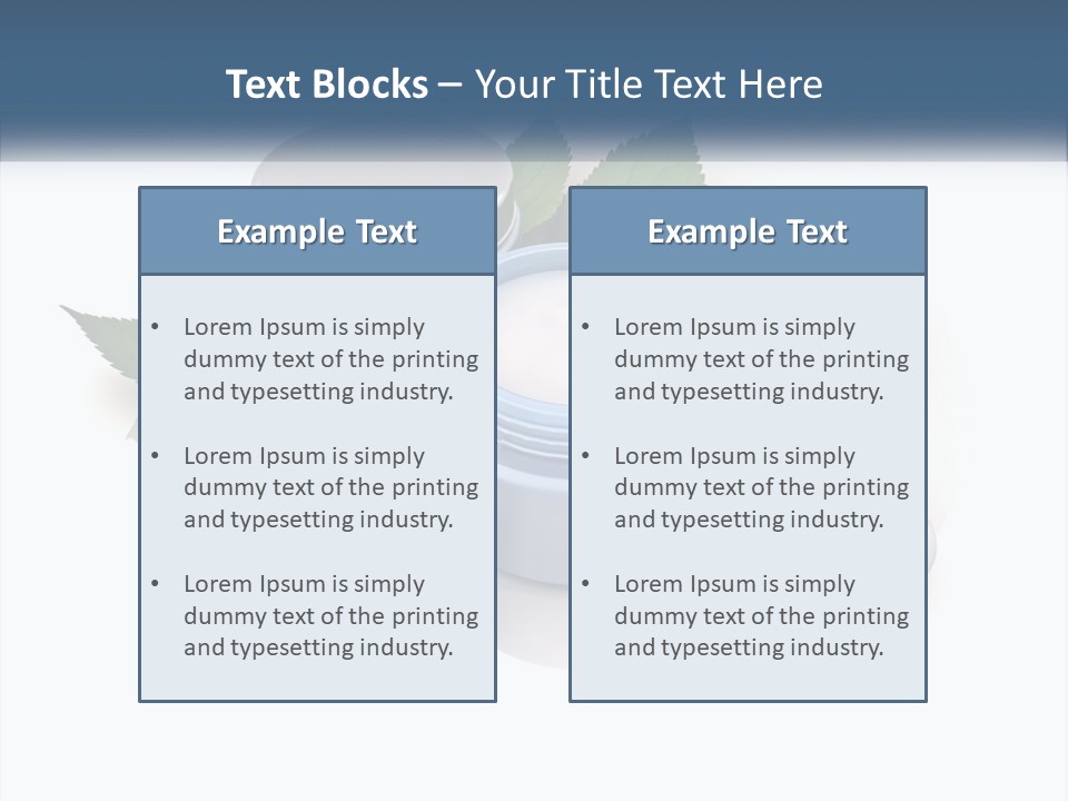 A Group Of Containers With Green Leaves On Top Of Them PowerPoint Template