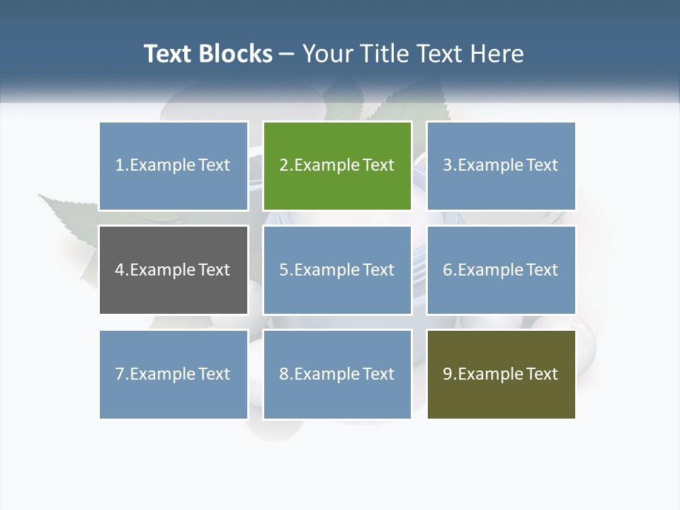 A Group Of Containers With Green Leaves On Top Of Them PowerPoint Template
