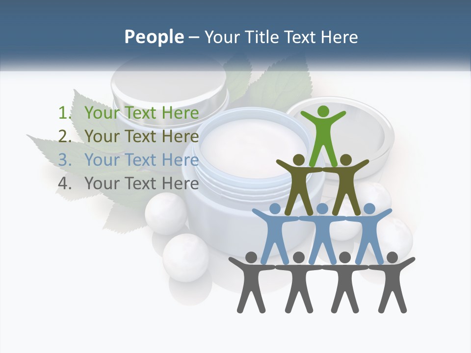 A Group Of Containers With Green Leaves On Top Of Them PowerPoint Template