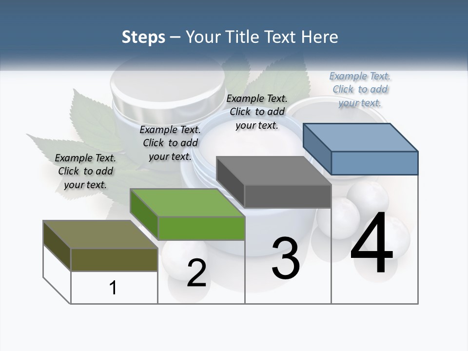 A Group Of Containers With Green Leaves On Top Of Them PowerPoint Template