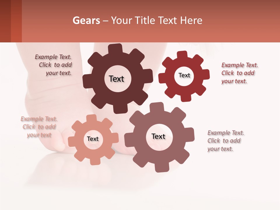 A Baby's Feet With A White Dress On PowerPoint Template