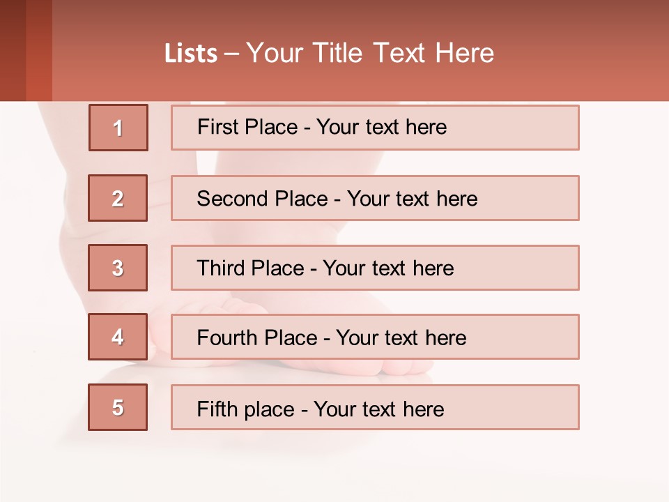A Baby's Feet With A White Dress On PowerPoint Template