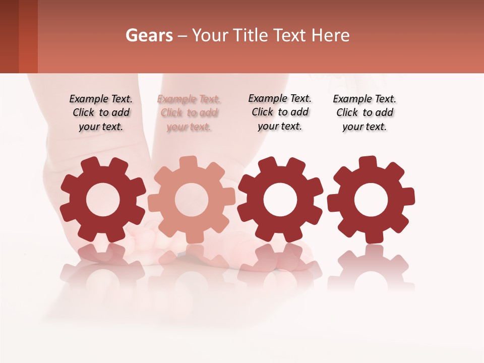 A Baby's Feet With A White Dress On PowerPoint Template