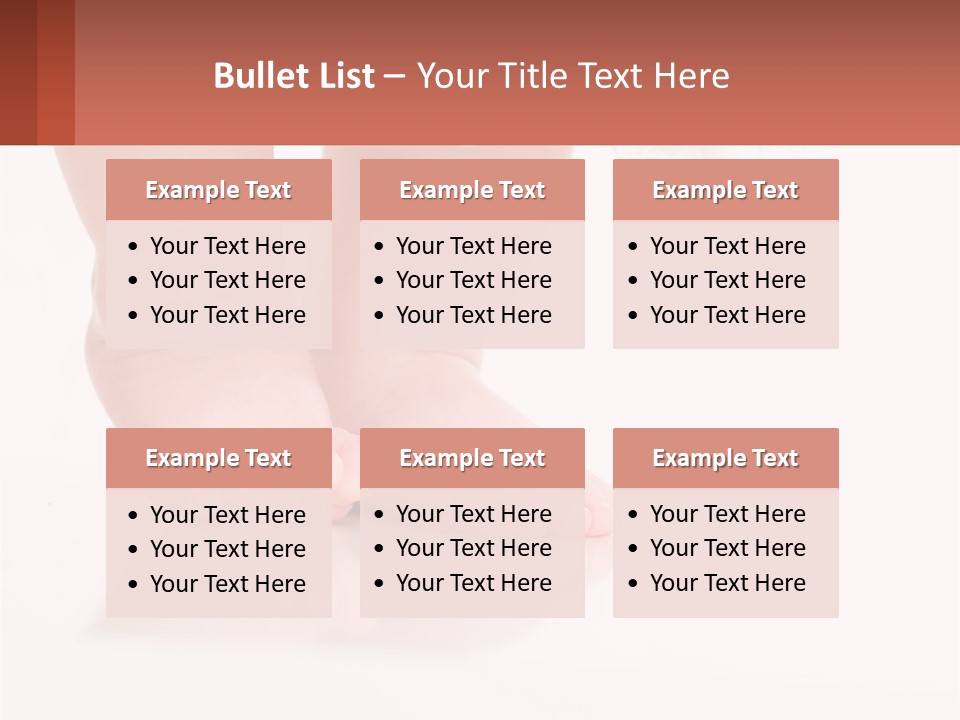 A Baby's Feet With A White Dress On PowerPoint Template