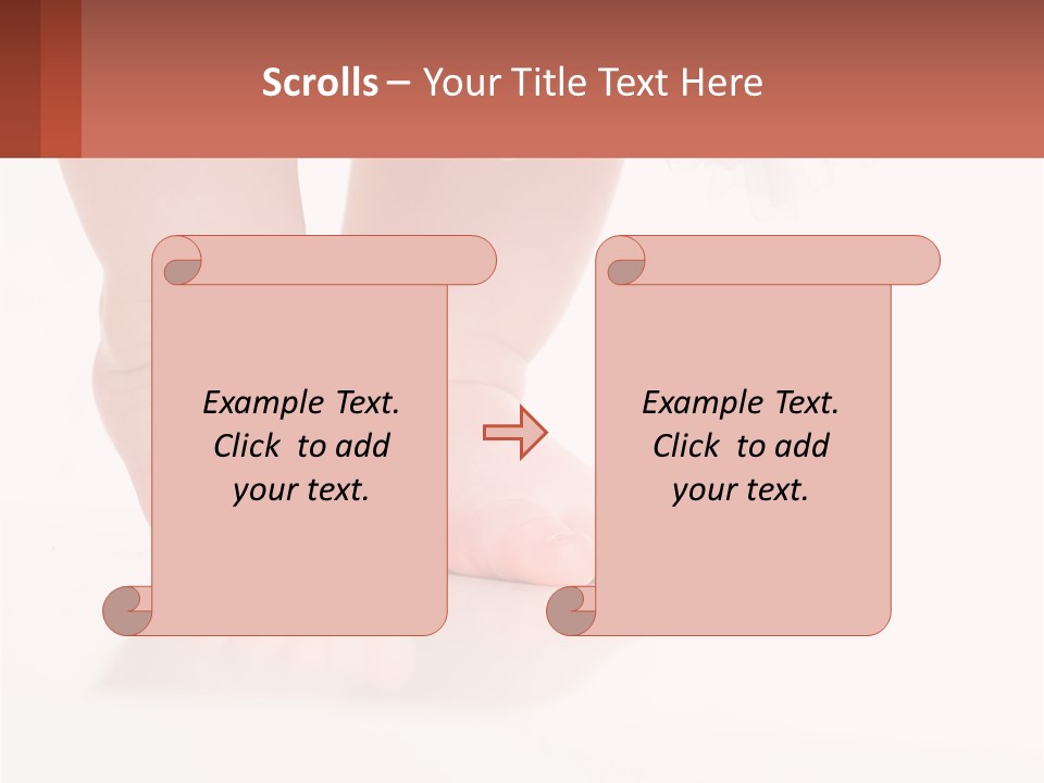 A Baby's Feet With A White Dress On PowerPoint Template