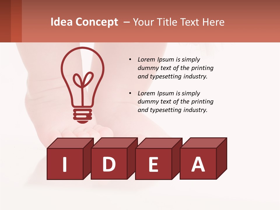 A Baby's Feet With A White Dress On PowerPoint Template