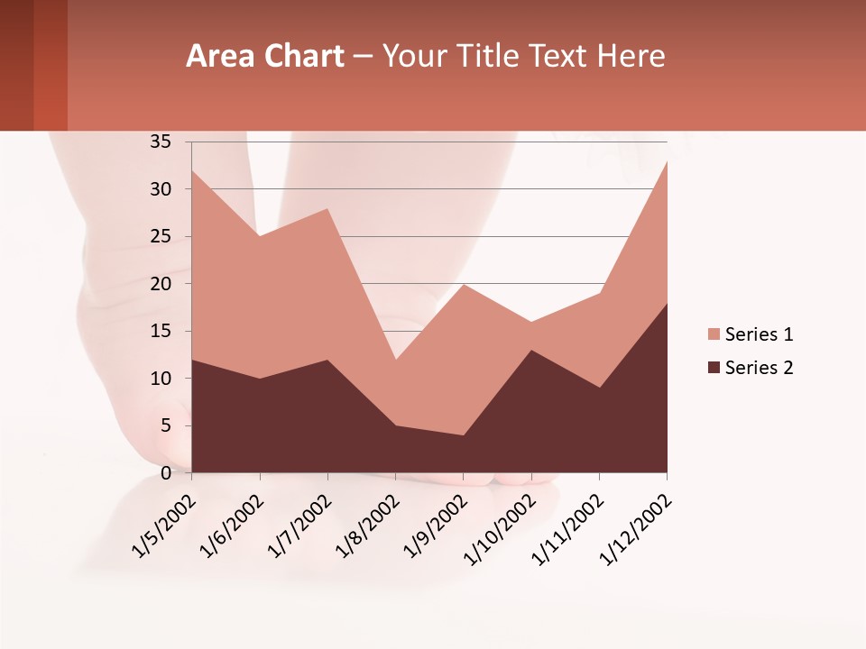 A Baby's Feet With A White Dress On PowerPoint Template