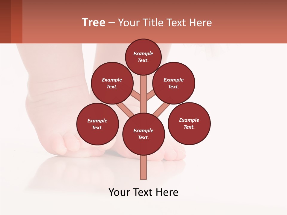 A Baby's Feet With A White Dress On PowerPoint Template