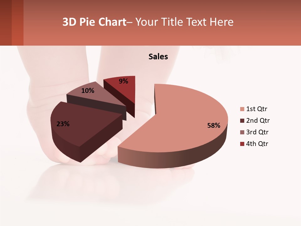 A Baby's Feet With A White Dress On PowerPoint Template