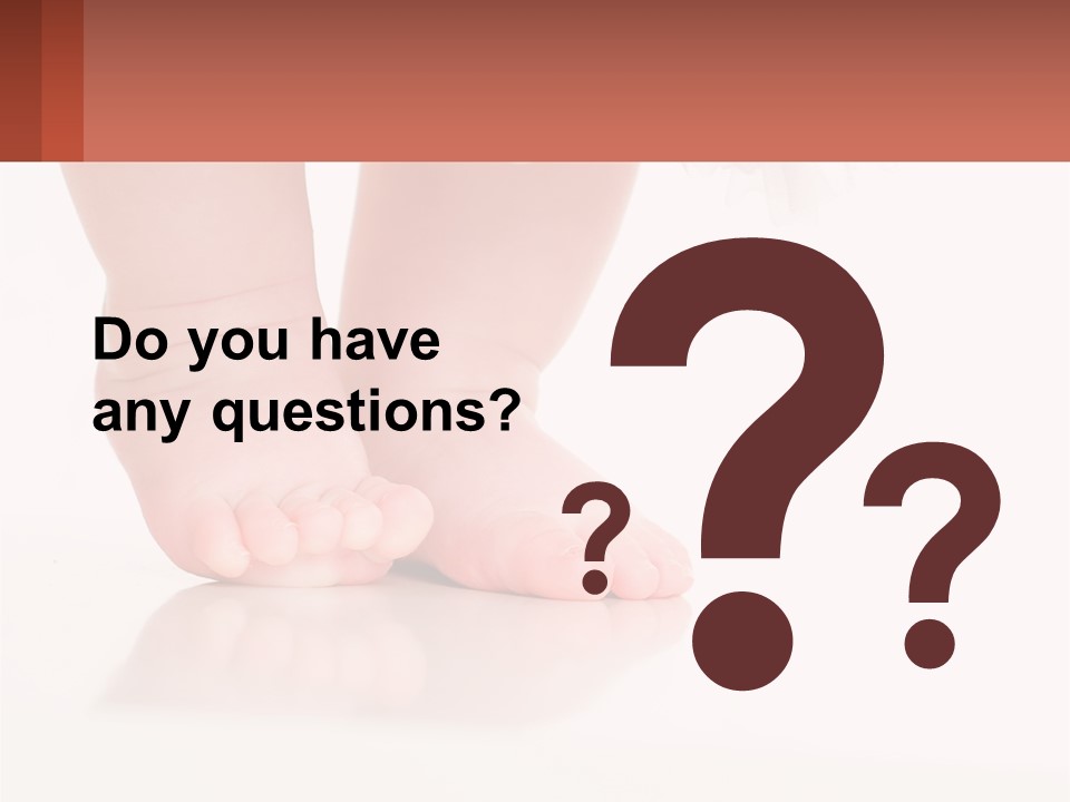 A Baby's Feet With A White Dress On PowerPoint Template