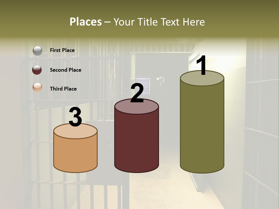 A Jail Cell With A Door Open And A Light On PowerPoint Template