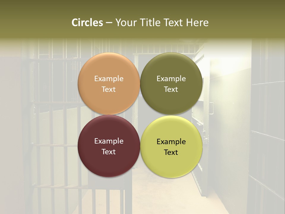 A Jail Cell With A Door Open And A Light On PowerPoint Template