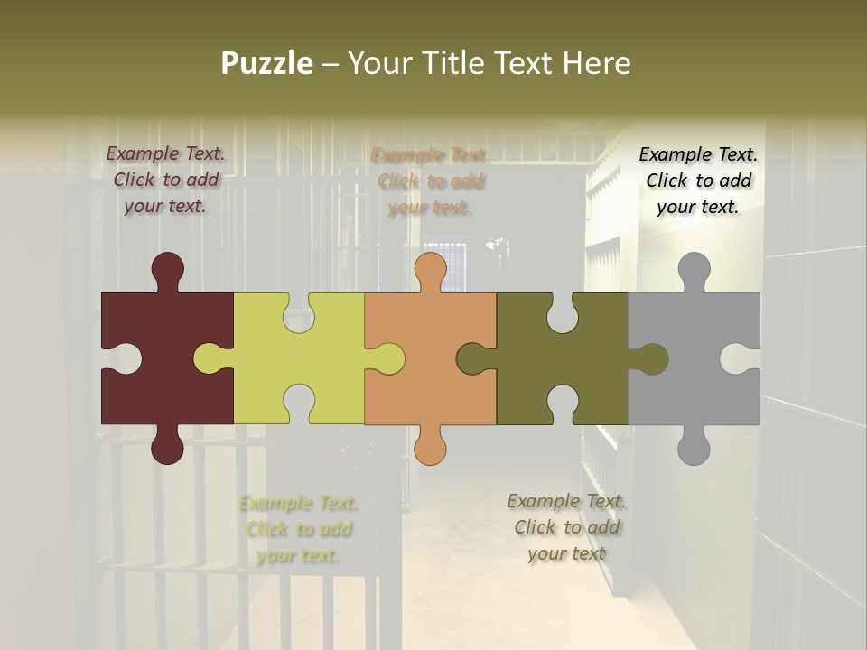 A Jail Cell With A Door Open And A Light On PowerPoint Template
