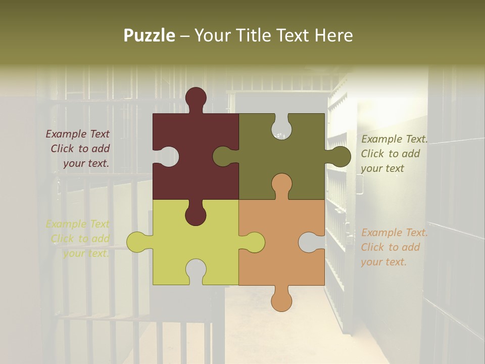A Jail Cell With A Door Open And A Light On PowerPoint Template
