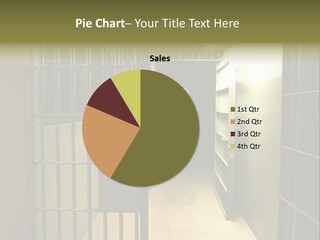 A Jail Cell With A Door Open And A Light On PowerPoint Template