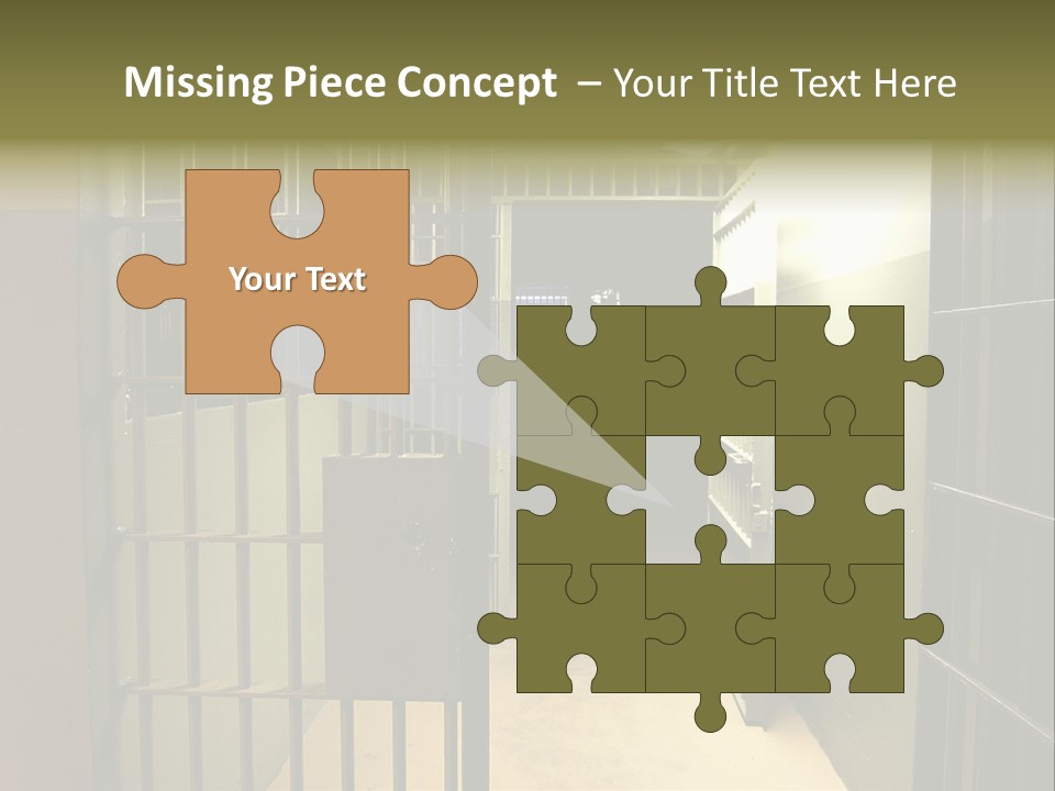 A Jail Cell With A Door Open And A Light On PowerPoint Template