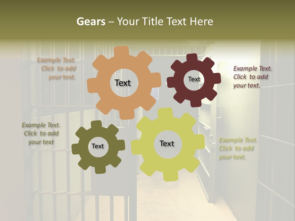 A Jail Cell With A Door Open And A Light On PowerPoint Template