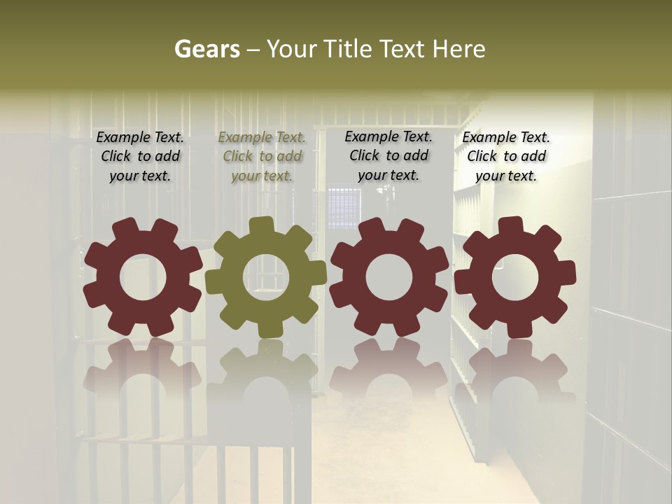 A Jail Cell With A Door Open And A Light On PowerPoint Template