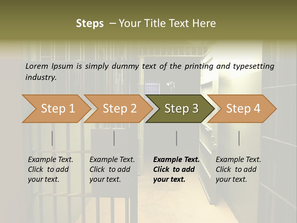 A Jail Cell With A Door Open And A Light On PowerPoint Template