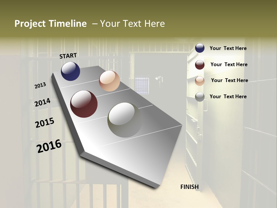 A Jail Cell With A Door Open And A Light On PowerPoint Template