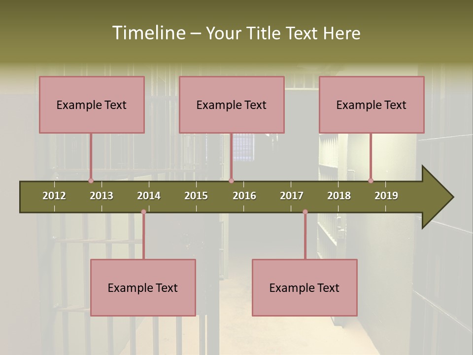 A Jail Cell With A Door Open And A Light On PowerPoint Template