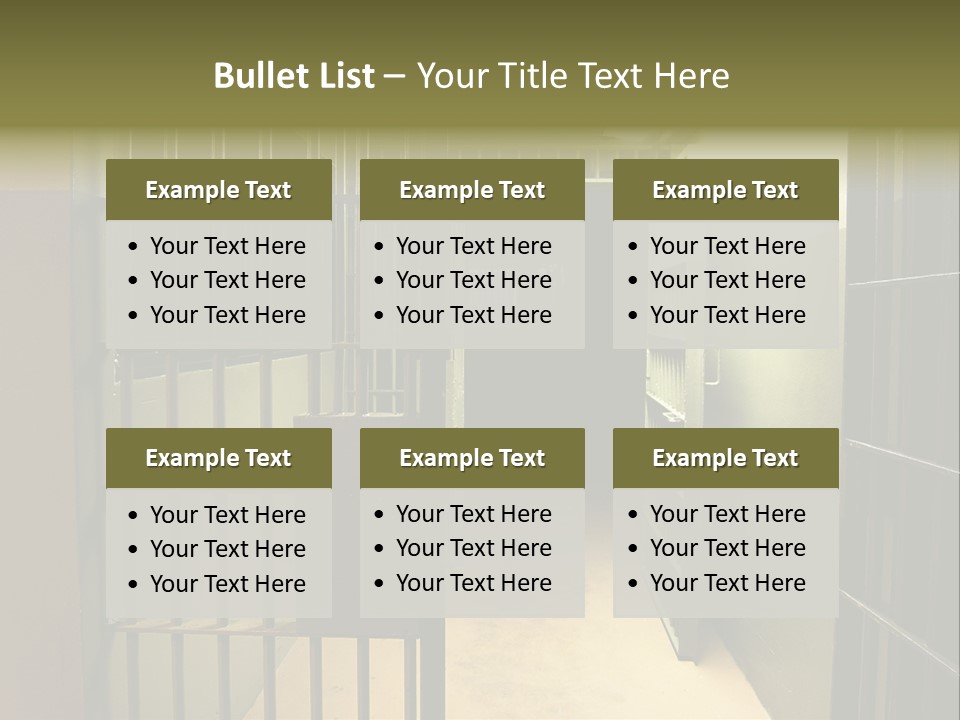 A Jail Cell With A Door Open And A Light On PowerPoint Template