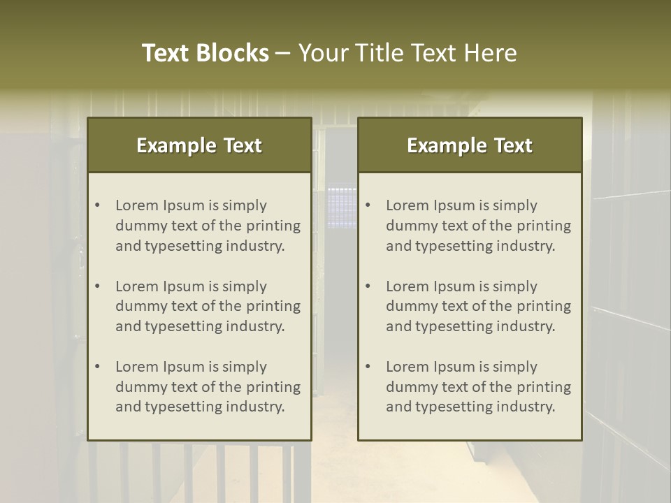 A Jail Cell With A Door Open And A Light On PowerPoint Template