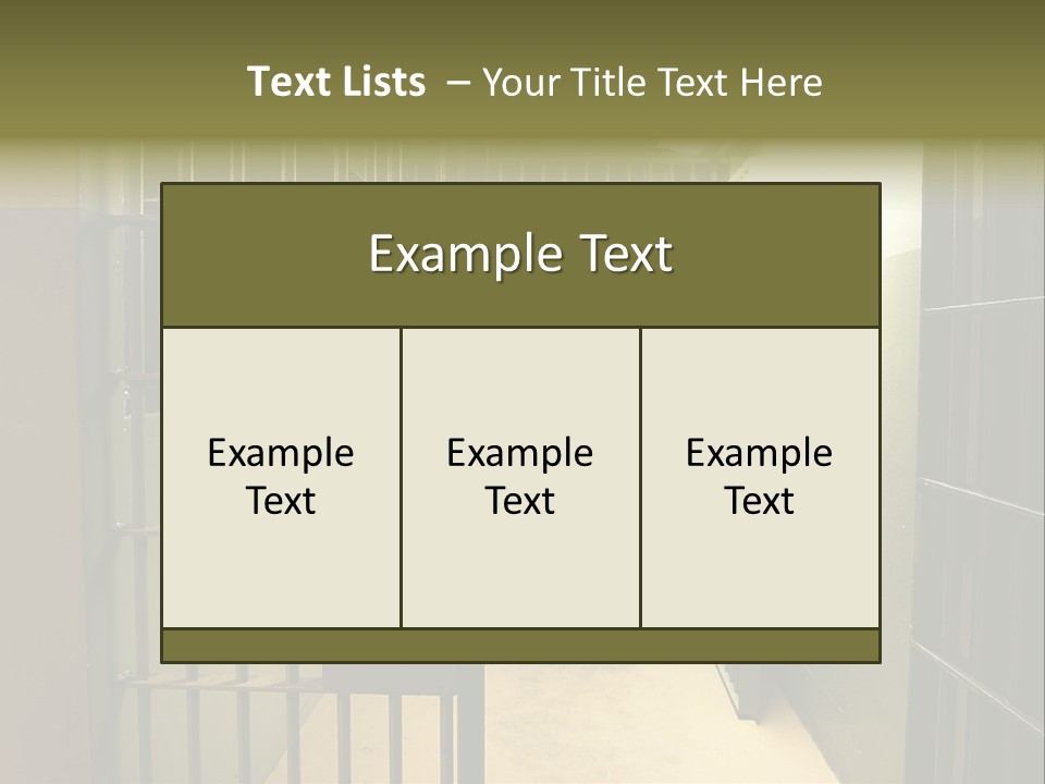 A Jail Cell With A Door Open And A Light On PowerPoint Template