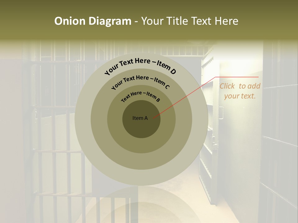 A Jail Cell With A Door Open And A Light On PowerPoint Template