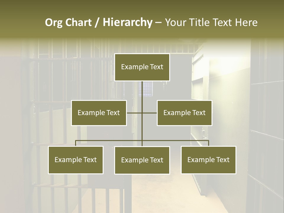 A Jail Cell With A Door Open And A Light On PowerPoint Template