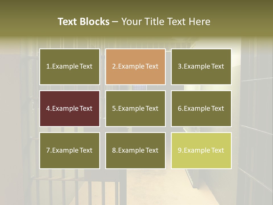 A Jail Cell With A Door Open And A Light On PowerPoint Template