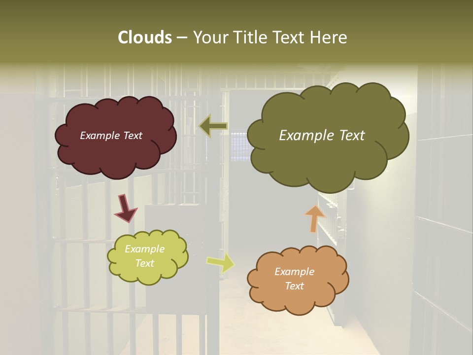 A Jail Cell With A Door Open And A Light On PowerPoint Template