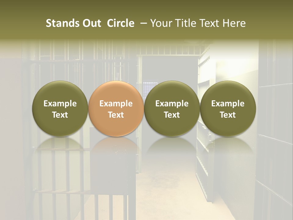 A Jail Cell With A Door Open And A Light On PowerPoint Template