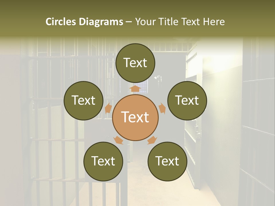 A Jail Cell With A Door Open And A Light On PowerPoint Template