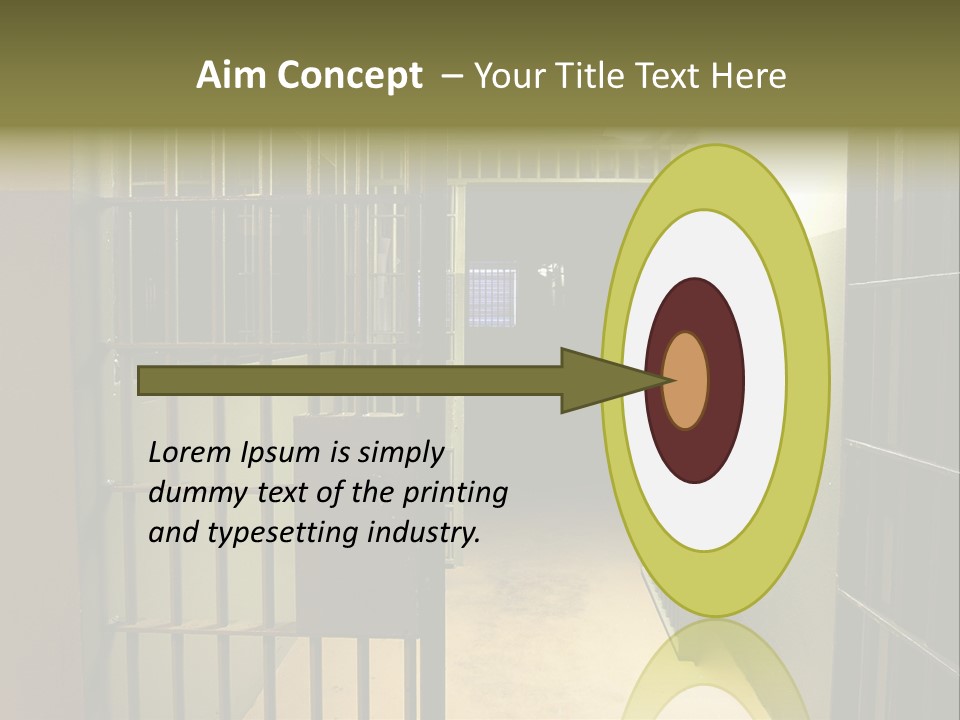 A Jail Cell With A Door Open And A Light On PowerPoint Template
