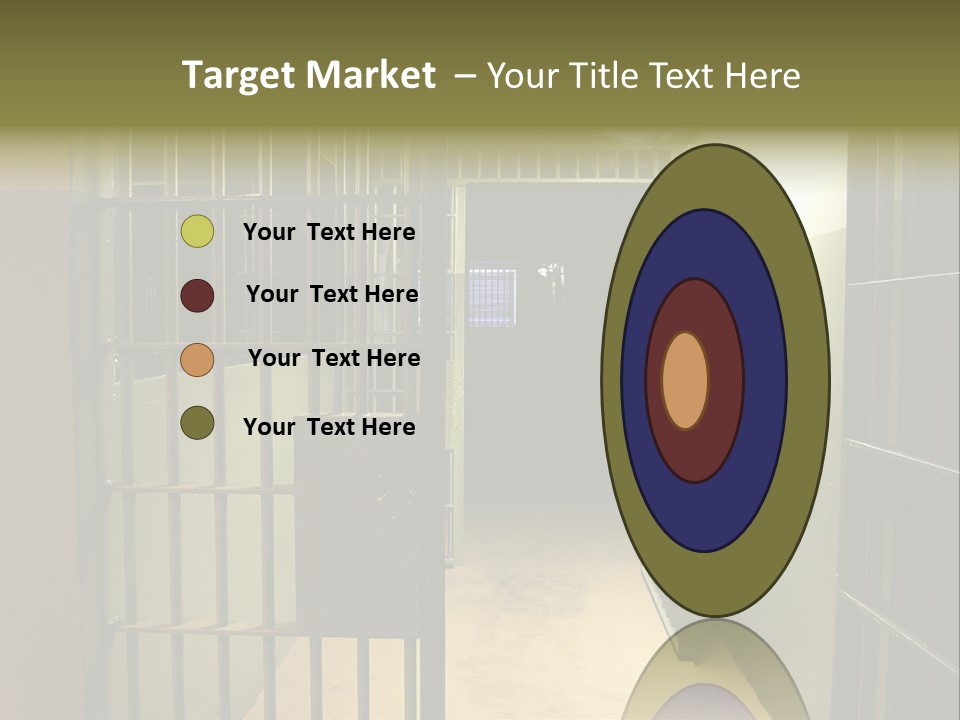 A Jail Cell With A Door Open And A Light On PowerPoint Template