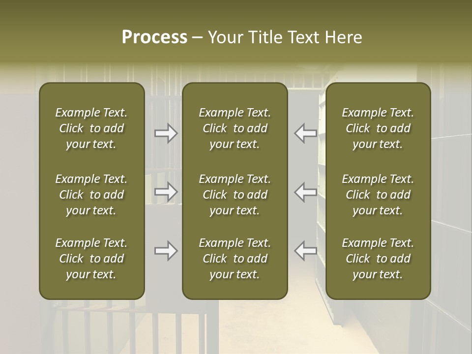 A Jail Cell With A Door Open And A Light On PowerPoint Template