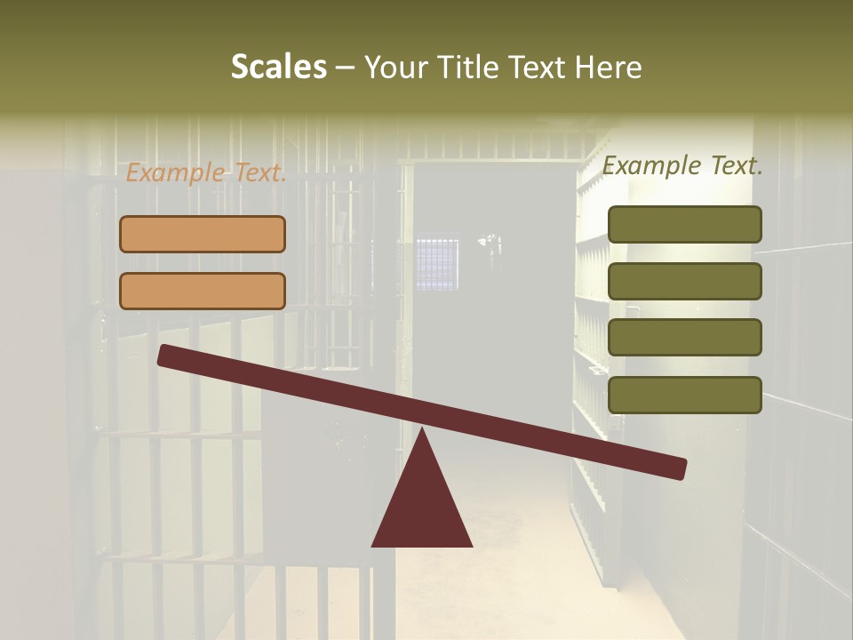 A Jail Cell With A Door Open And A Light On PowerPoint Template