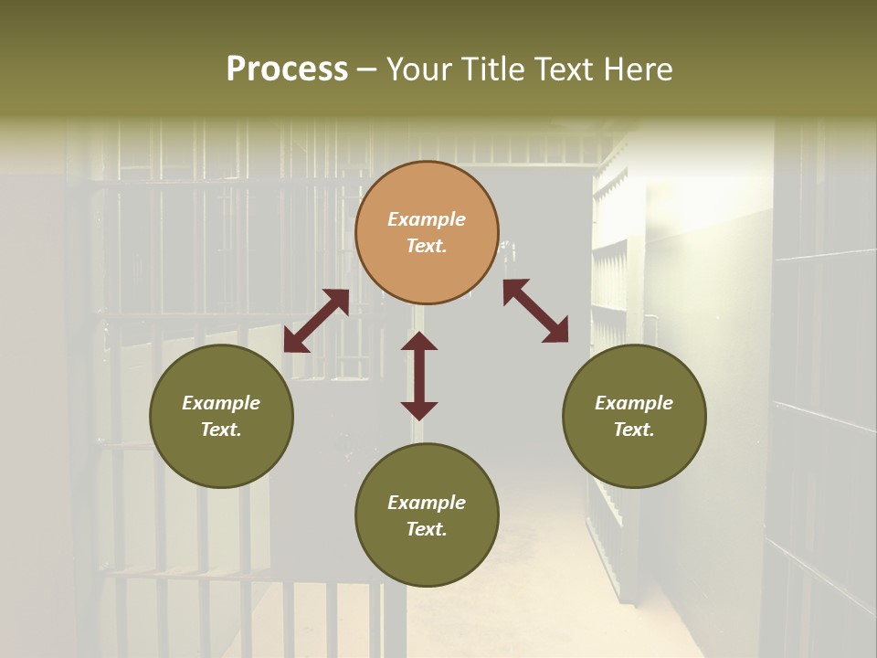 A Jail Cell With A Door Open And A Light On PowerPoint Template