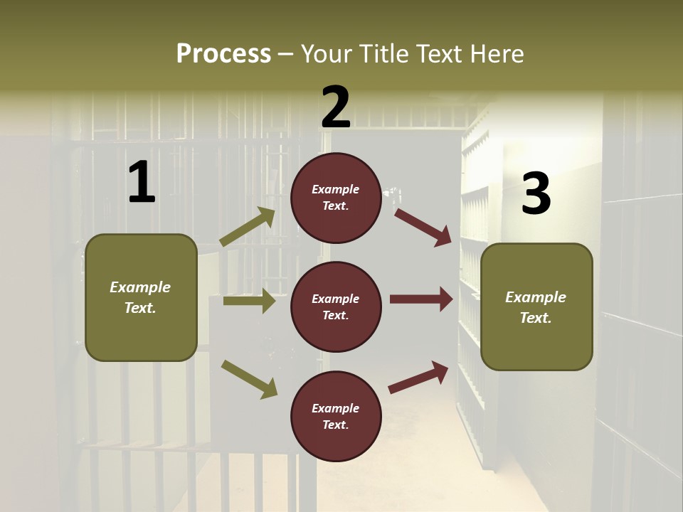 A Jail Cell With A Door Open And A Light On PowerPoint Template