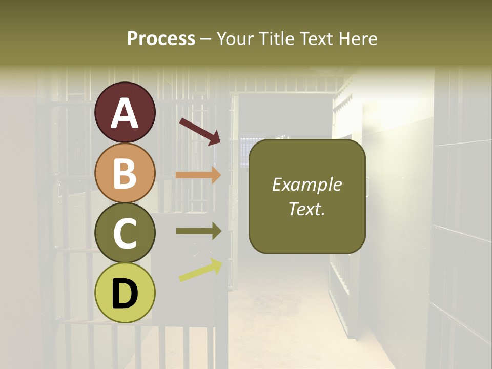 A Jail Cell With A Door Open And A Light On PowerPoint Template