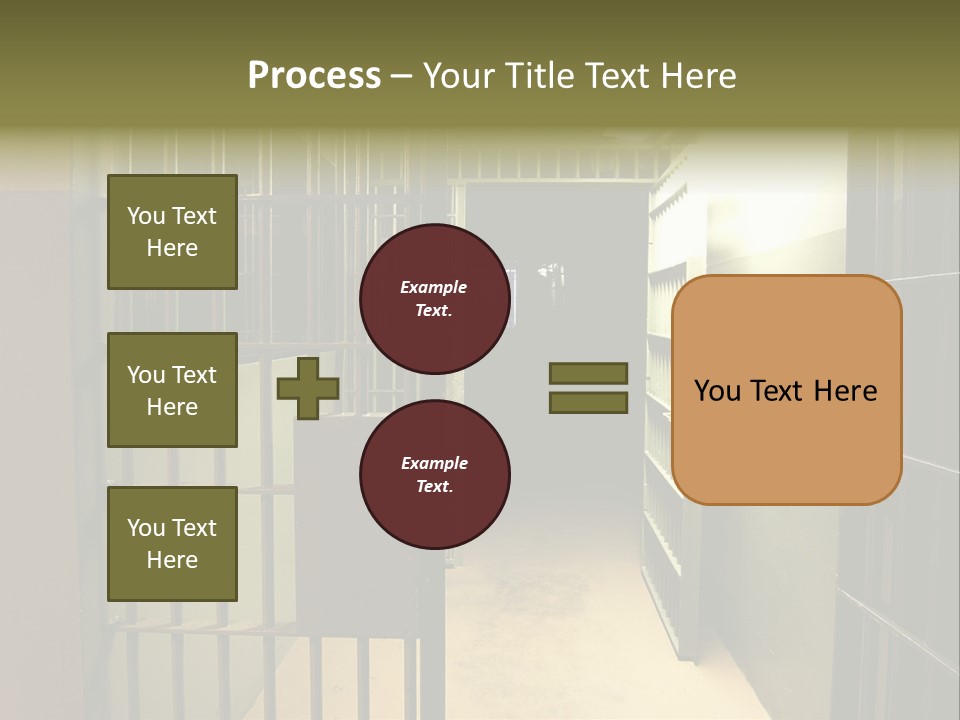 A Jail Cell With A Door Open And A Light On PowerPoint Template