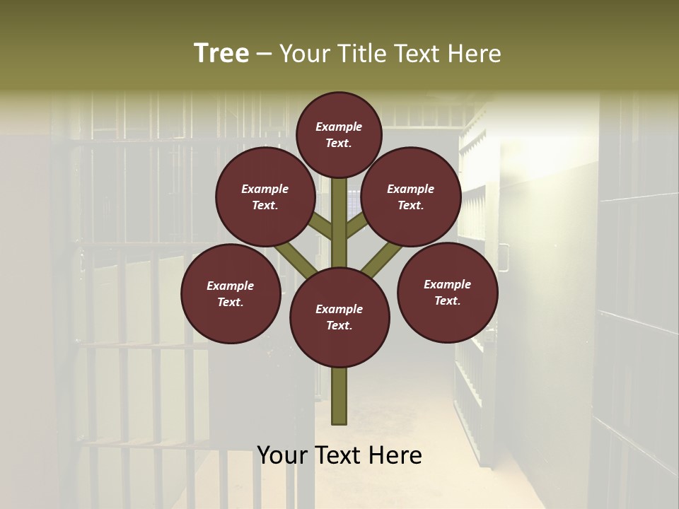 A Jail Cell With A Door Open And A Light On PowerPoint Template