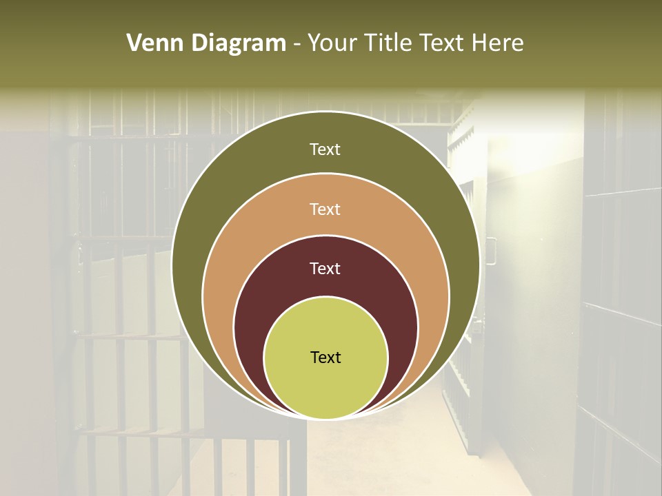 A Jail Cell With A Door Open And A Light On PowerPoint Template