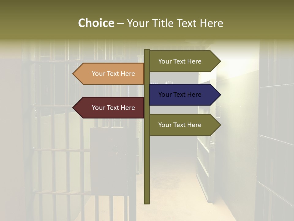 A Jail Cell With A Door Open And A Light On PowerPoint Template
