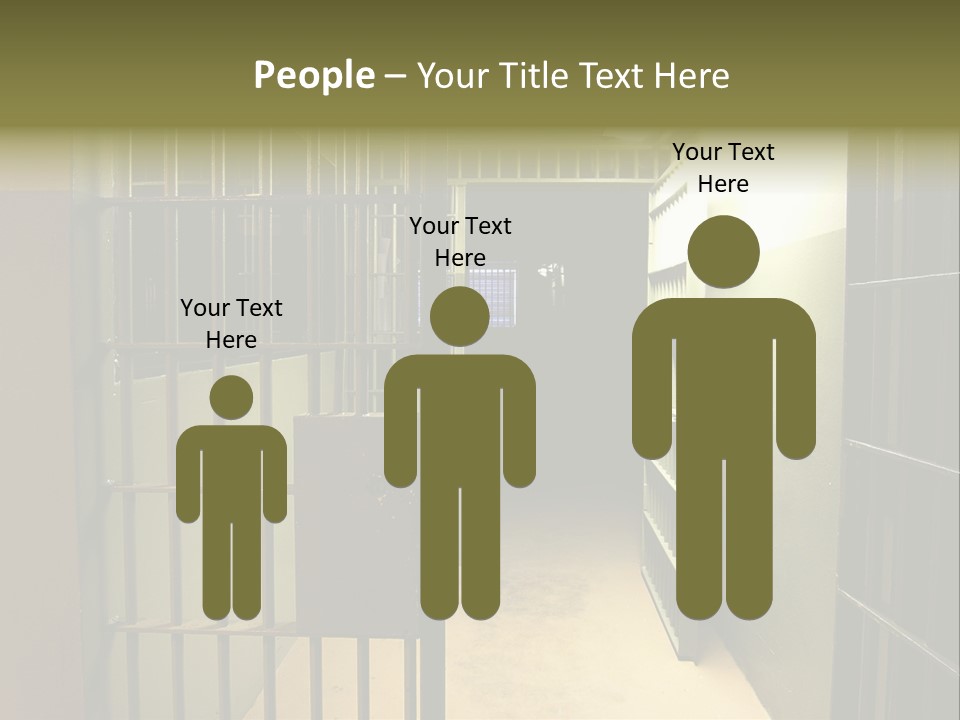 A Jail Cell With A Door Open And A Light On PowerPoint Template