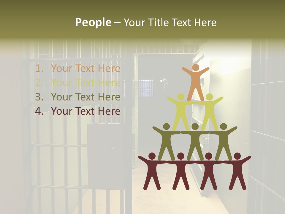 A Jail Cell With A Door Open And A Light On PowerPoint Template
